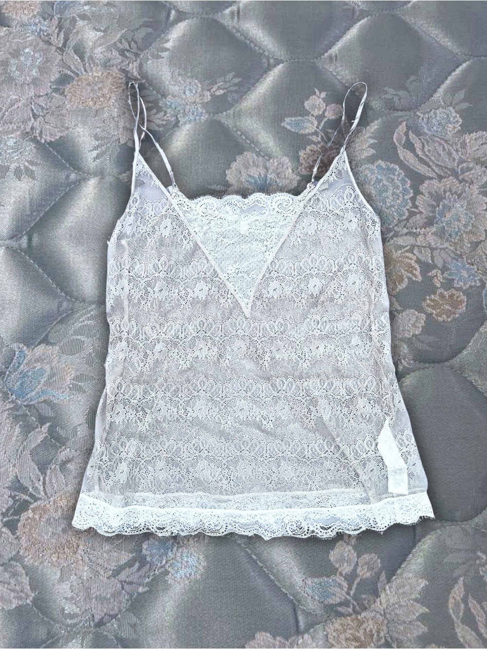 intimissimi White Lace Camisole Tank Top